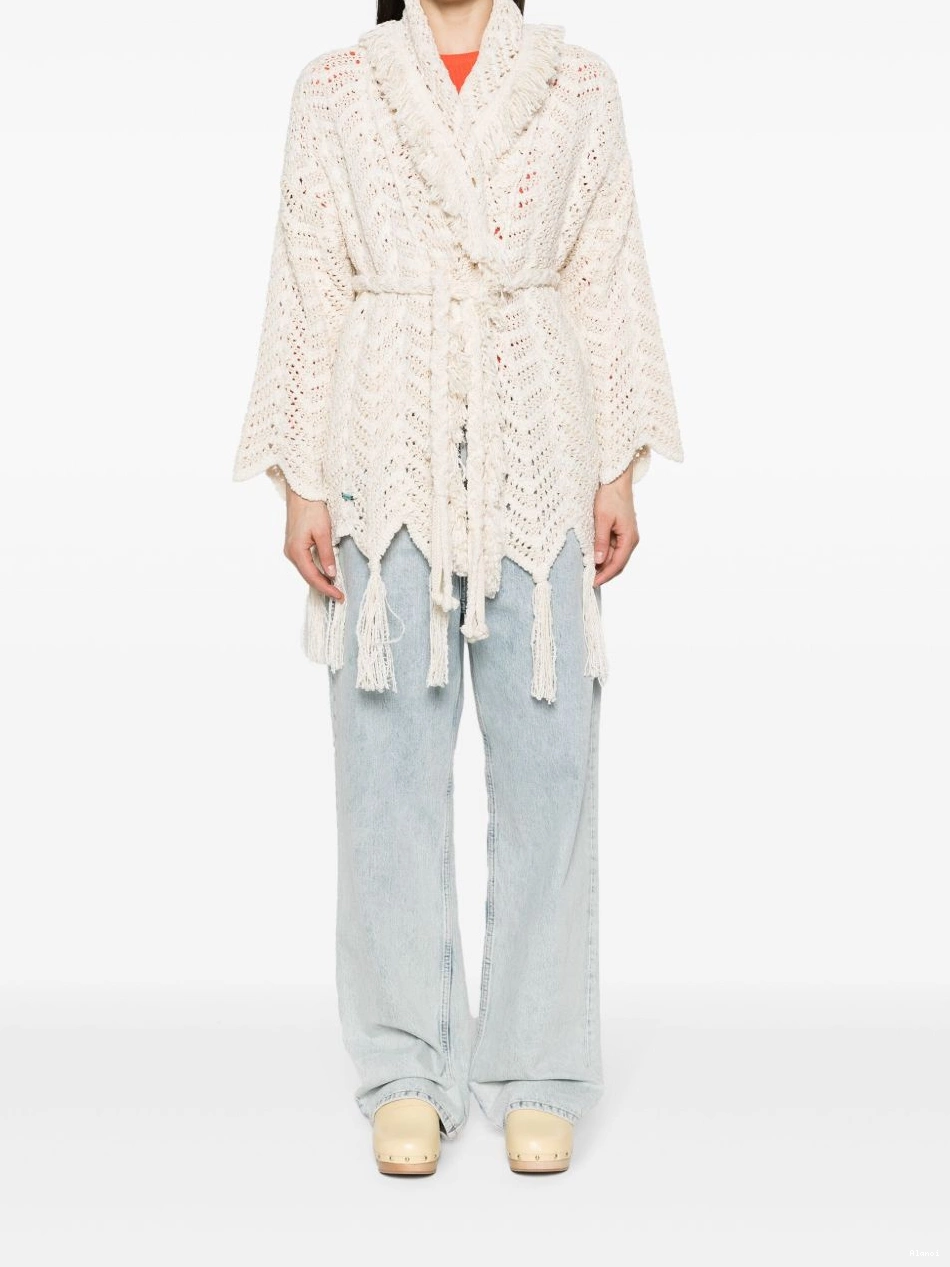 Affordable chevron-knit cardigan Women Alanui fringed 0824